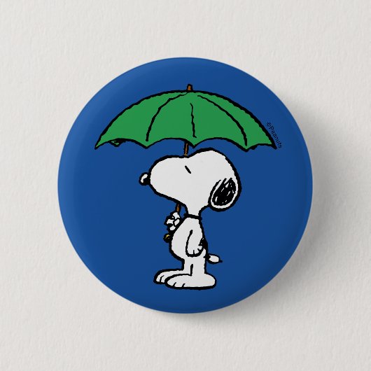 pinda's | Snoopy Green Umbrella Ronde Button 5,7 Cm (Voorkant)