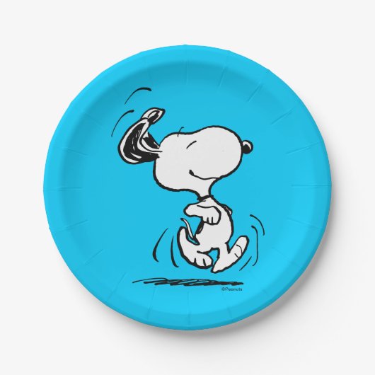 pinda's | Snoopy Happy Dance Papieren Bordje (Voorkant)