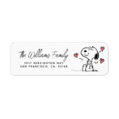 pinda's | Snoopy Hearts Etiket (Voorkant)