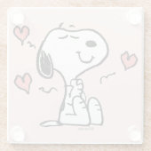 pinda's | Snoopy Hearts Glazen Onderzetter (Achterkant)