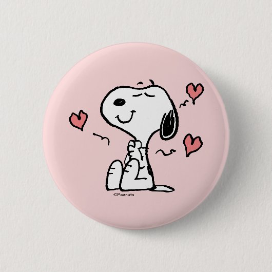 pinda's | Snoopy Hearts Ronde Button 5,7 Cm (Voorkant)