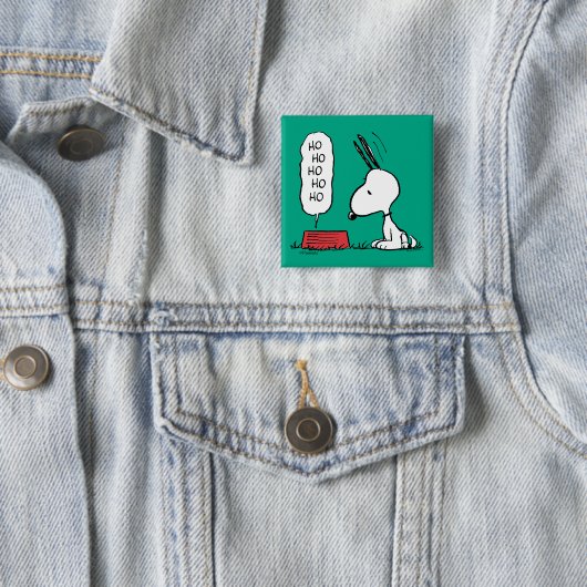pinda's | Snoopy Ho Ho Eetgerecht Vierkante Button 5,1 Cm (In situ)