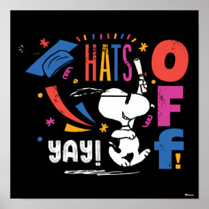 Pinda's Snoopy Hoed af voor jou Afstudeer Congrats Poster