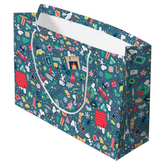 pinda's | Snoopy Holiday Pattern Groot Cadeauzakje (Achterkant Gekanteld)