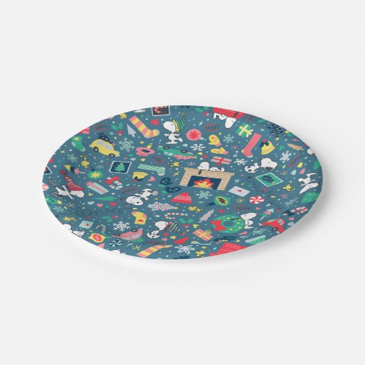 pinda's | Snoopy Holiday Pattern Papieren Bordje (Gekanteld)