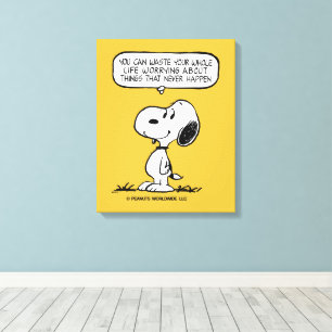 pinda's Snoopy, je kunt niet je hele leven wacht Canvas Afdruk