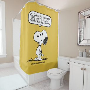 pinda's Snoopy, je kunt niet je hele leven wacht Douchegordijn