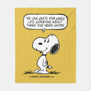 pinda's Snoopy, je kunt niet je hele leven wacht Fleece Deken