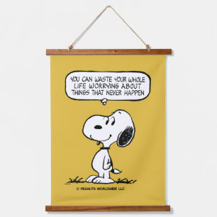 pinda's Snoopy, je kunt niet je hele leven wacht Hangend Wandkleed