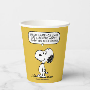 pinda's Snoopy, je kunt niet je hele leven wacht Papieren Bekers