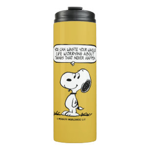 pinda's Snoopy, je kunt niet je hele leven wacht Thermosbeker