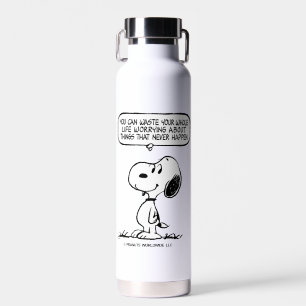 pinda's Snoopy, je kunt niet je hele leven wacht Waterfles
