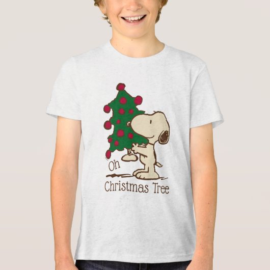 pinda's | Snoopy kerstboom Tri-Blend Shirt (Voorkant)
