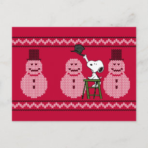 pinda's   Snoopy-kerstSweater Snowman Briefkaart