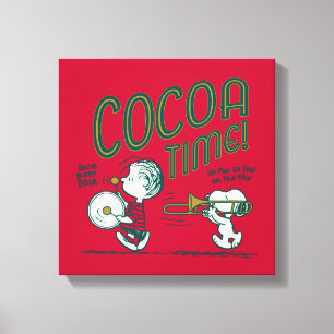 pinda's Snoopy & Linus Cacaotijd Canvas Afdruk
