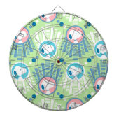pinda's | Snoopy Mint Green Deco Dreams Patroon Dartbord (Voorkant)