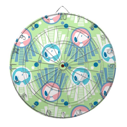 pinda's | Snoopy Mint Green Deco Dreams Patroon Dartbord (Voorkant)