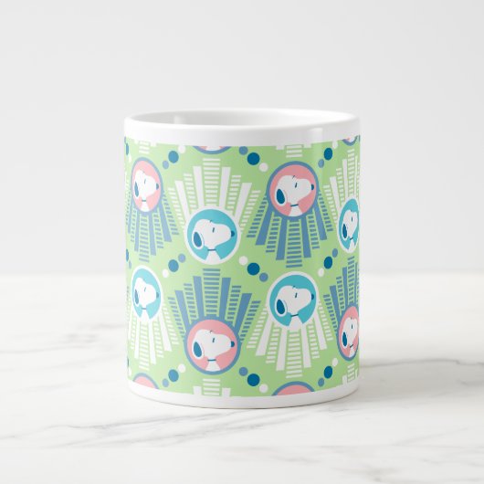 pinda's | Snoopy Mint Green Deco Dreams Patroon Extra Grote Beker (Voorkant)