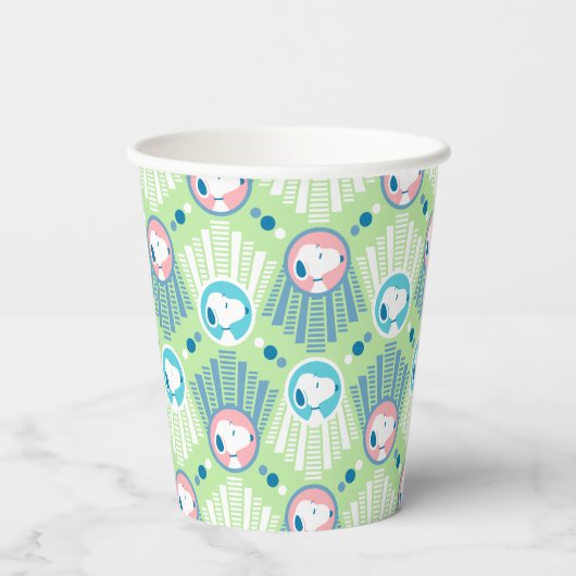 pinda's | Snoopy Mint Green Deco Dreams Patroon Papieren Bekers (Achterkant)