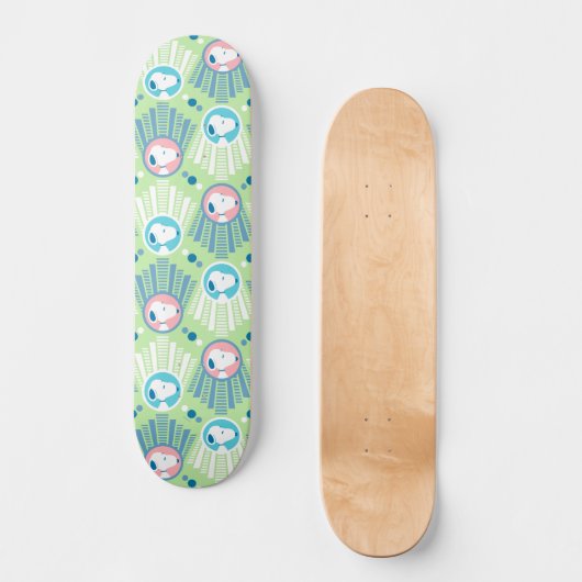 pinda's | Snoopy Mint Green Deco Dreams Patroon Skateboard (Voorkant)