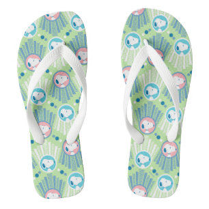 pinda's   Snoopy Mint Green Deco Dreams Patroon Teenslippers
