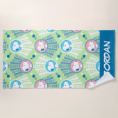 pinda's | Snoopy Mint Green Deco | Jouw namen toev Strandlaken (Voorkant)