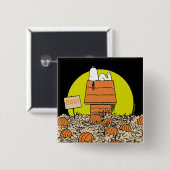 pinda's | Snoopy Napping in de pompoenpleister Vierkante Button 5,1 Cm (Voorkant /achterkant)