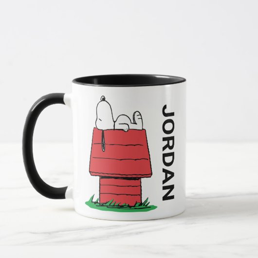 pinda's | Snoopy Napping | Jouw namen toevoegen Mok (Links)