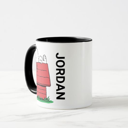 pinda's | Snoopy Napping | Jouw namen toevoegen Mok (Voorkant links)
