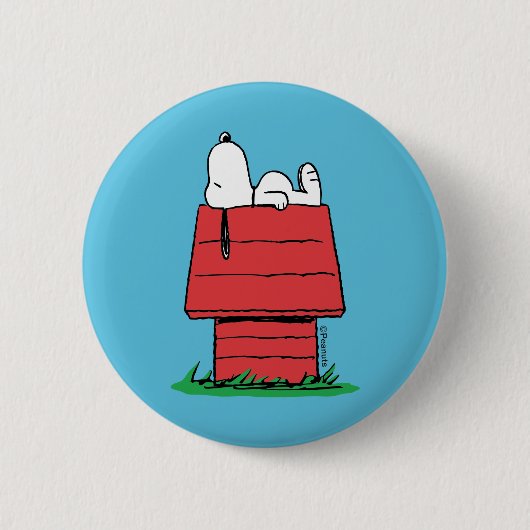 pinda's | Snoopy Napping Ronde Button 5,7 Cm (Voorkant)