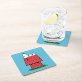 pinda's | Snoopy Napping Vierkante Kartonnen Onderzetter (Insitu)