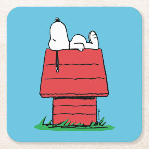 pinda's Snoopy Napping Vierkante Kartonnen Onderzetter