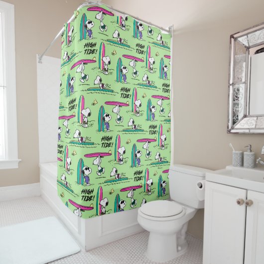 pinda's | Snoopy Ocean High Tide Pattern Douchegordijn (In situ)