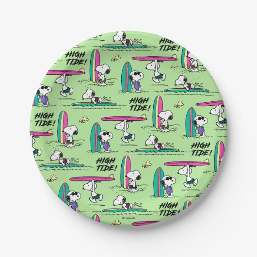 pinda's | Snoopy Ocean High Tide Pattern Papieren Bordje (Voorkant)