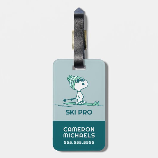 pinda's | Snoopy op de huid Bagagelabel (Achterkant verticaal)