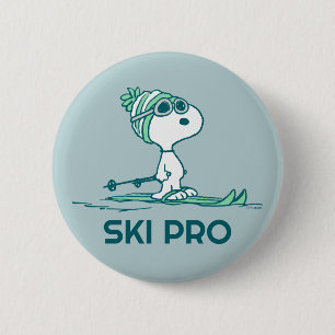 pinda's Snoopy op de huid Ronde Button 5,7 Cm