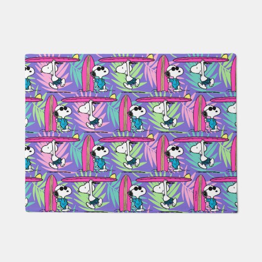 pinda's | Snoopy Paars Surf Pattern Deurmat (Voorkant)