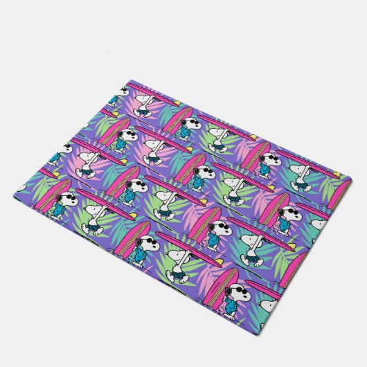 pinda's | Snoopy Paars Surf Pattern Deurmat (Schuin)