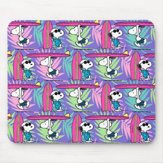pinda's | Snoopy Paars Surf Pattern Muismat (Voorkant)