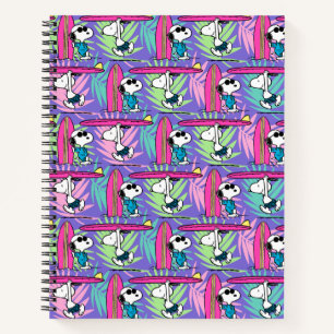 pinda's   Snoopy Paars Surf Pattern Notitieboek