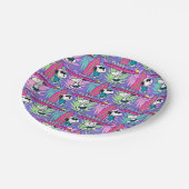 pinda's | Snoopy Paars Surf Pattern Papieren Bordje (Gekanteld)