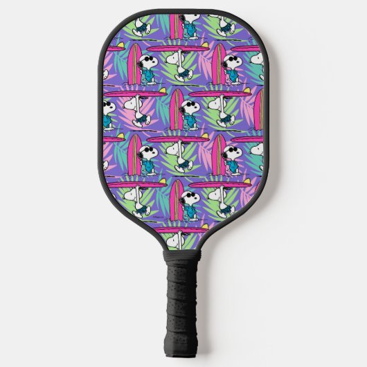 pinda's | Snoopy Paars Surf Pattern Pickleball Paddle (Achterkant)