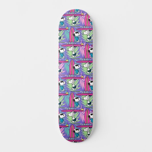 pinda's | Snoopy Paars Surf Pattern Skateboard (Voorkant)