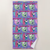 pinda's | Snoopy Paars Surf Pattern Strandlaken (Voorkant)