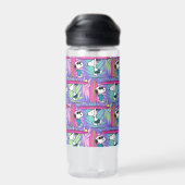 pinda's | Snoopy Paars Surf Pattern Waterfles (Achterkant)