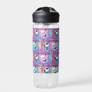 pinda's   Snoopy Paars Surf Pattern Waterfles