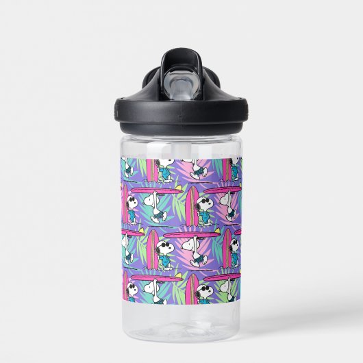 pinda's | Snoopy Paars Surf Pattern Waterfles (Voorkant)