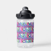 pinda's | Snoopy Paars Surf Pattern Waterfles (Achterkant)
