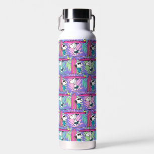 pinda's   Snoopy Paars Surf Pattern Waterfles
