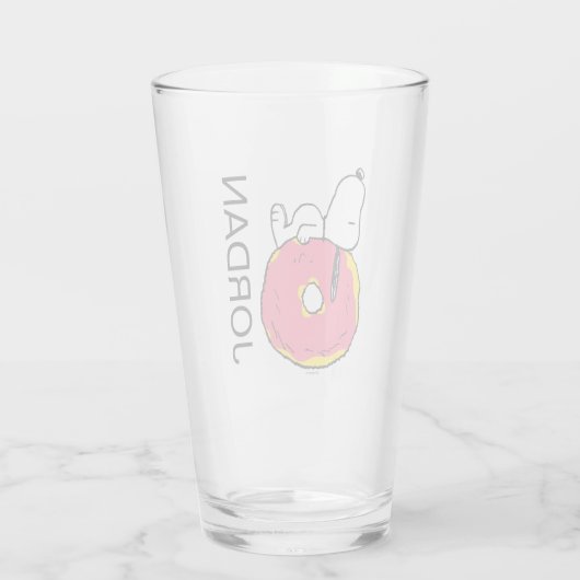 pinda's | Snoopy Pink Donut Glas (Achterkant)